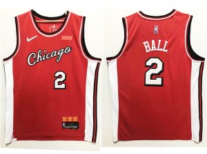 Chicago Bulls #2 Lonzo Ball 2021-22 Red City Edition Swingman Jersey