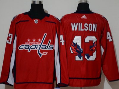Washington Capitals #43 Tom Wilson Red 2020 Team Logo Printing Jersey