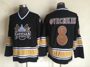 Washington Capitals #8 Alexander Ovechkin Vintage CCM Black Jersey