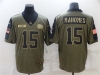 Kansas City Chiefs #15 Patrick Mahomes 2021 Olive Salute To Service Limited Jersey