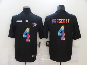 Dallas Cowboys #4 Dak Prescott Black Rainbow Vapor Limited Jersey