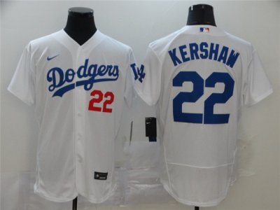 Los Angeles Dodgers #22 Clayton Kershaw White 2020 Flex Base Jersey