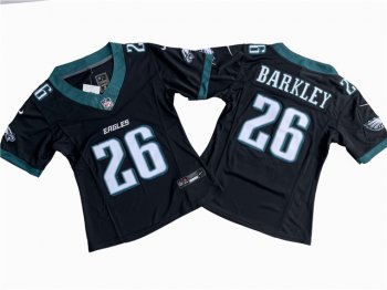 Womens Philadelphia Eagles #26 Saquon Barkley Black Vapor F.U.S.E. Limited Jersey