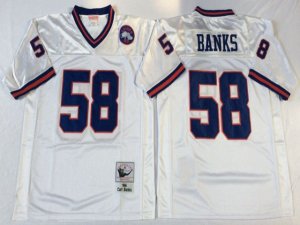 New York Giants #58 Carl Banks 1986 Throwback White Jersey