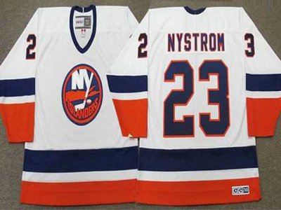 New York Islanders #23 Bob Nystrom 1982 CCM Vintage White Jersey