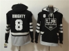 Los Angeles Kings #8 Drew Doughty Black One Front Pocket Hoodie Jersey