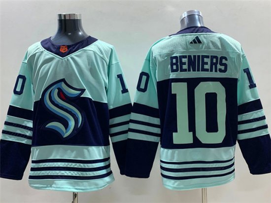 Seattle Kraken #10 Matty Beniers Teal 2022/23 Reverse Retro Jersey