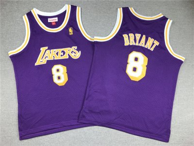 Youth Los Angeles Lakers #8 Kobe Bryant 1996-97 Purple Hardwood Classics Jersey