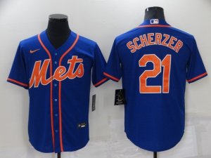 New York Mets #21 Max Scherzer Royal Orange Cool Base Jersey