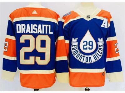 Edmonton Oilers #29 Leon Draisaitl Royal Blue 2023 Heritage Classic Jersey