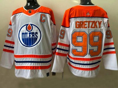 Edmonton Oilers #99 Wayne Gretzky White 2021 Reverse Retro Jersey