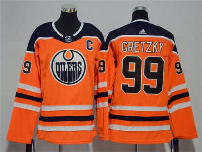Women's Youth Edmonton Oilers #99 Wayne Gretzky Orange Jersey