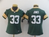 Women's Green Bay Packers #33 Aaron Jones Green Vapor Limited Jersey