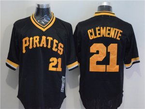 Pittsburgh Pirates #21 Roberto Clemente 1971 Throwback Black Jersey