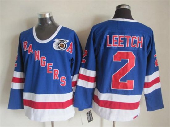 New York Rangers #2 Brian Leetch CCM 75th Blue Jersey