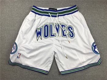 Minnesota Timberwolves WOLVES White Classic Edition Basketball Shorts