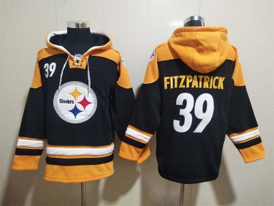 Pittsburgh Steelers #39 Minkah Fitzpatrick Black Pullover Hoodie Jersey