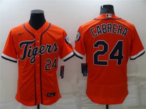 Detroit Tigers #24 Miguel Cabrera Orange Flex Base Jersey