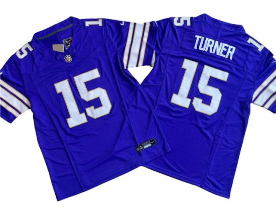 Minnesota Vikings #15 Dallas Turner Purple Classic Vapor F.U.S.E. Limited Jersey