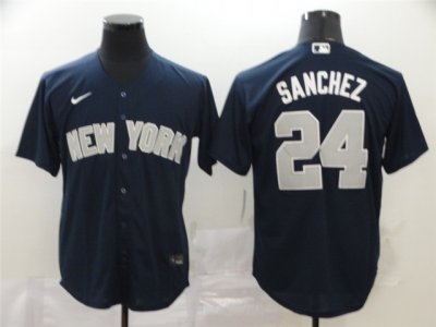 New York Yankees #24 Gary Sanchez Navy Cool Base Jersey