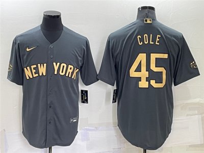 New York Yankees #45 Gerrit Cole Charcoal 2022 MLB All-Star Game Cool Base Jersey