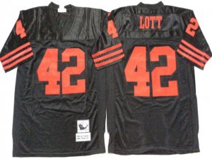 San Francisco 49ers #42 Ronnie Lott Throwback Black Jersey