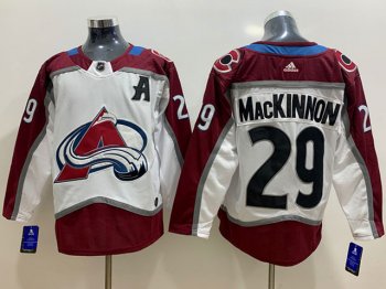 Colorado Avalanche #29 Nathan Mackinnon White Jersey