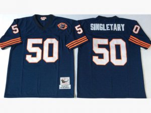 Chicago Bears #50 Mike Singletary Throwback Blue Jersey