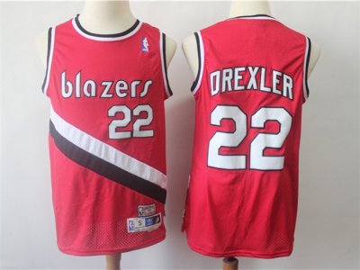 Portland Trail Blazers #22 Clyde Drexler Red Hardwood Classic Jersey