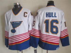 St. Louis Blues #16 Brett Hull 1995 CCM Vintage White Jersey