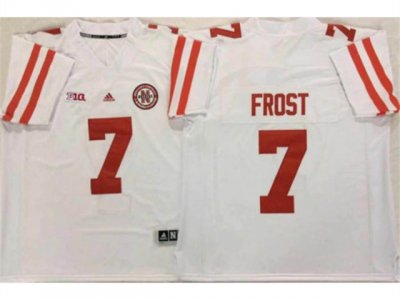 NCAA Nebraska Cornhuskers #7 Scott Frost White College Football Jersey