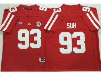 NCAA Nebraska Cornhuskers #93 Ndamukong Suh Red College Football Jersey