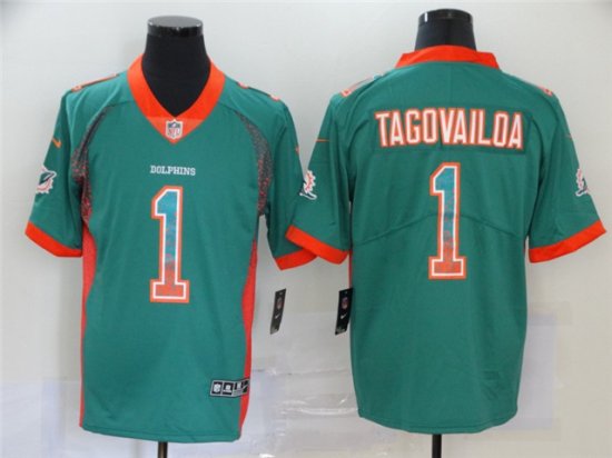 Miami Dolphins #1 Tua Tagovailoa Aqua Drift Fashion Limited Jersey