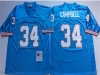 Houston oilers #34 Earl Campbell Throwback Light Blue Jersey