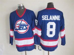 Winnipeg Jets #8 Teemu Selanne 1992 CCM Vintage Blue Jersey