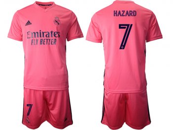 20/21 Club Real Madrid #7 Eden Hazard Pink Soccer Jersey