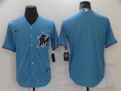 Miami Marlins Blank Alternate Blue Cool Base Team Jersey