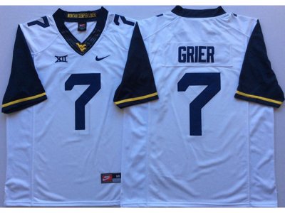 NCAA West Virginia Mountaineers #7 Will Grier White College Football Jersey