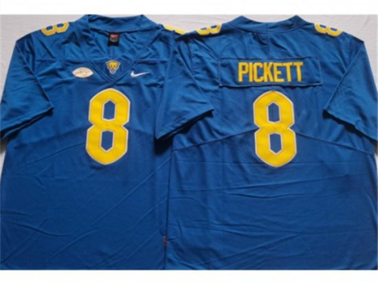 NCAA Pittsburgh Panthers #8 Kenny Pickett Blue College Football Jersey