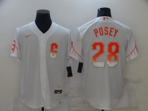 San Francisco Giants #28 Buster Posey White 2021 City Connect Cool Base Jersey