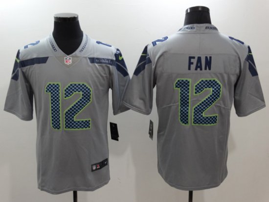 Seattle Seahawks 12th Fan Gray Vapor Limited Jersey