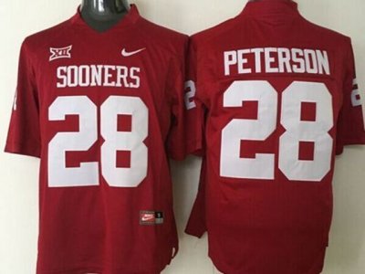 NCAA Oklahoma Sooners #28 Adrian Peterson Red College Football Jersey