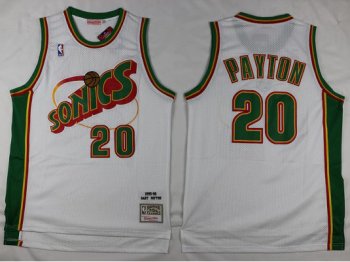 Seattle SuperSonics #20 Gary Payton 1995-96 White Hardwood Classics Jersey