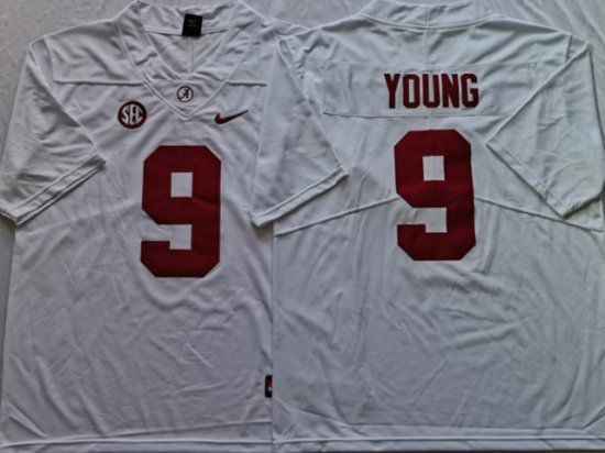 NCAA Alabama Crimson Tide #9 Bryce Young White College Football Jersey