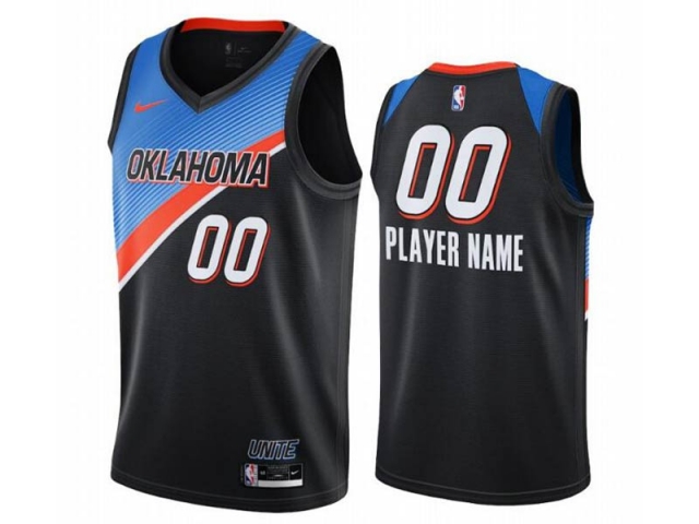 Oklahoma City Thunder Custom #00 Black City Edition Swingman Jersey - Click Image to Close