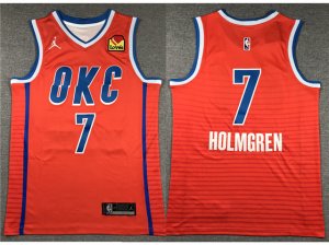 Oklahoma City Thunder #7 Chet Holmgren 2023/24 Orange Statement Edition Swingman Jersey