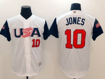 USA #10 Adam Jones White 2017 World MLB Classic Jersey