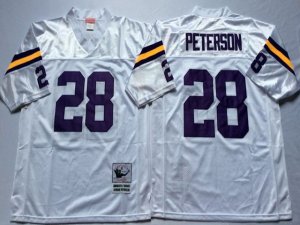 Minnesota Vikings #28 Adrian Peterson Throwback White Jersey