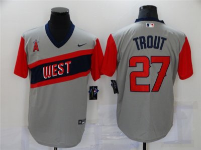 Los Angeles Angels #27 Mike Trout Gray 2021 Little League Classic Cool Base Jersey