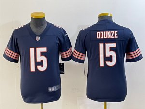 Youth Chicago Bears #15 Rome Odunze Blue Vapor Limited Jersey